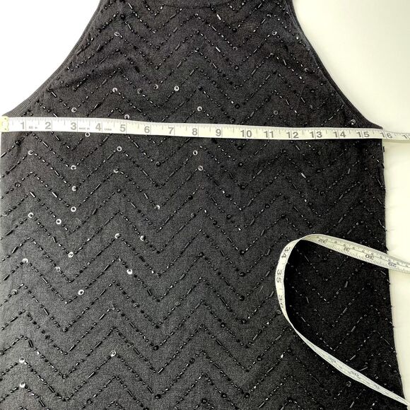 Nicole Studio Beaded Black Tank Top Sz 8 Medium Tank Top Beaded Going Out Top M - Picture 12 of 15
